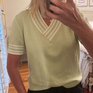 NWT St John Sport putting green and white sweater Medium Excellent condition